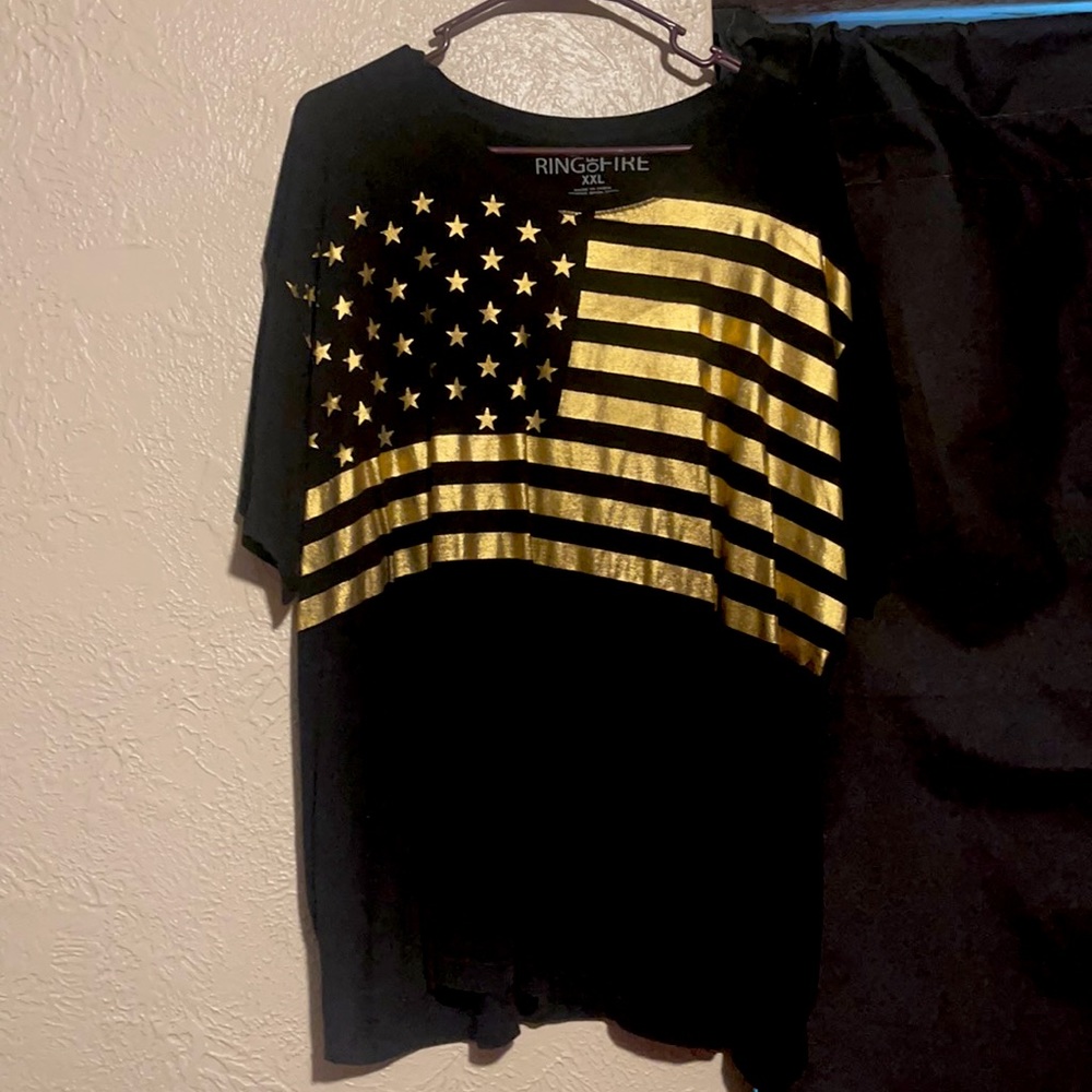 Gold Metallic flag T-Shirt